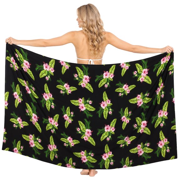HAPPY BAY Women's Long Beachwear Pareos Swimwear Summer Wraps Cover ups Beach Bikinis Sarongs Skirt Swim Cover up Swim Coverups for Women One Size Black_A322