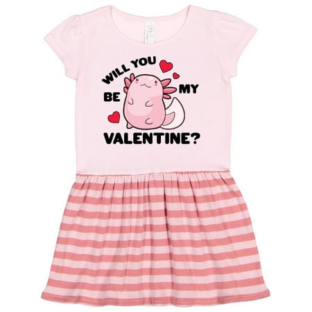 

Inktastic Axolotl Will You Be My Valentine with Red Hearts Gift Toddler Girl Dress