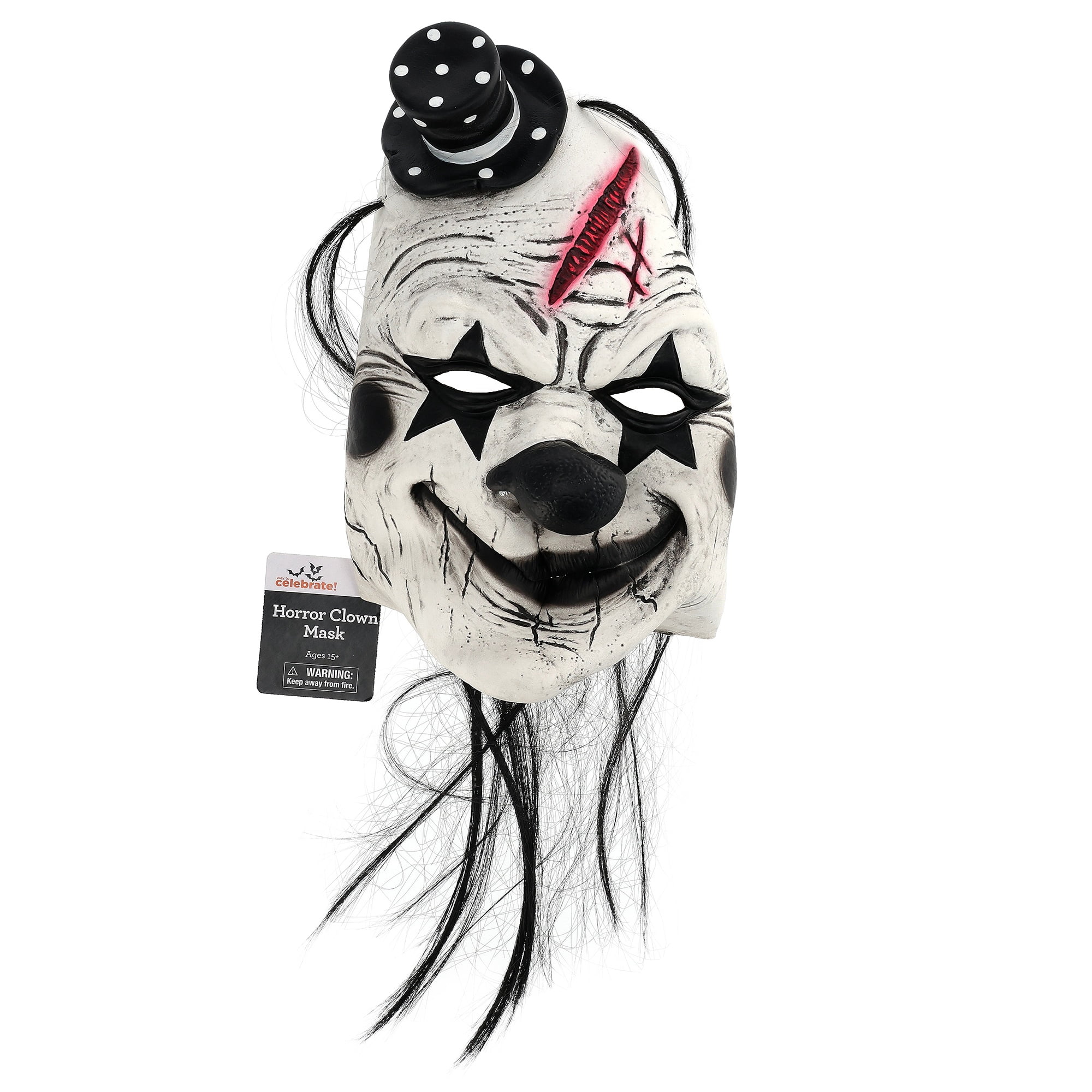 Horror Clown Mask Costume Accessory for Adults, Multicolor, Halloween by Way To Celebrate