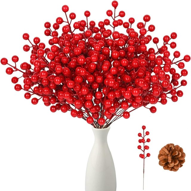 Holiday Splendor - 40-Piece Red Berry and Pinecone Christmas Decor Set
