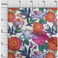 thumbnail image 2 of oneOone Polyester Lycra Fuschia Pink Fabric Florals Craft Projects Decor Fabric Printed By The Yard 56 Inch Wide, 2 of 4