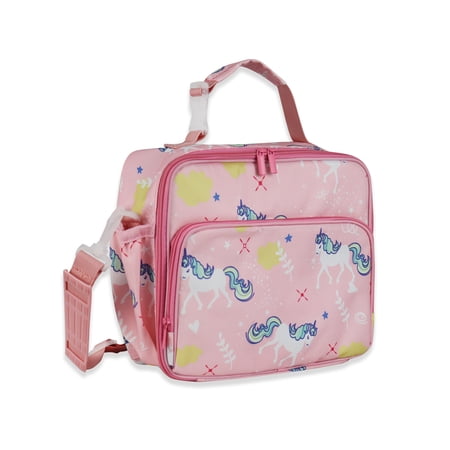 Calla Sturdy & Insulated Lunch For Kids, Girls & Boys With Handle & Side Bottle Holder For Kindergarten, School And Daycare - Pink