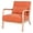 Orange, variant on PAPROOS Mid Century Modern Accent Chair with Arms, Upholstered Reading Chair with Solid Rubberwood Frame, Lumbar Pillow and Thick Cushion for Living Room Bedroom, Dark Grey