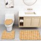 thumbnail image 1 of ABPHQTO Beige Thic Tejido Madera de roble Patrones Natural Simple Estilo de cosecha Contemporáneo Juego de alfombras de baño de 3 piezas Alfombra de baño Alfombra de contorno y tapa de inodoro ABPHQTO Cont-CHAPPLE-34860, 1 of 2