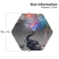 thumbnail image 2 of Leather Coasters with Heat-resistant for Drinks, Elephant Fireworks Celebration -标题2 Hexagon, 2 of 5
