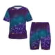 thumbnail image 1 of Balery Purple and Green Glitter Conjunto de Pijama Infantil de Manga Corta con Estampado – Ropa de Dormir de Algodón Suave-X-Large, 1 of 6