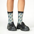thumbnail image 4 of Naloa Vintage Blue Flowers Kids Socks Unisex Kids and Toddlers' Crew Socks, ,1 Pairs, 4 of 5
