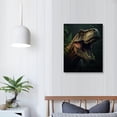 thumbnail image 3 of JRXY  Terrifying Tyrannosaurus-Rex Dinosaur Canvas Wall Art Contemporary Simple Life Canvas Painting Pictures for Home Bedroom Decor for Living Room Bathroom Decor  16x20 in, 3 of 4