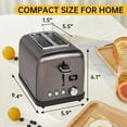 thumbnail image 5 of Toaster 2 Slice, Stainless Steel Bread Toaster with LCD Display, 7 Shade Settings, 900W, Dark Metallic, 5 of 7