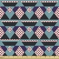thumbnail image 1 of Grunge Fabric by the Yard, Continuing Pattern of Triangles Polka Dots Geometrical Illustration in Dark Tones, Decorative Upholstery Fabric for Chairs & Home Accents, Multicolor by Ambesonne, 1 of 5