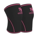 thumbnail image 1 of Rodilleras de 7 mm (1 par) - Rodilleras de alto rendimiento para levantamiento de pesas, cross training y powerlifting - Las mejores rodilleras y correas de compresión - Para hombres y mujeres (Negro/, 1 of 5