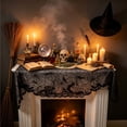 thumbnail image 5 of Halloween Web Brocade Fireplace Mantel Scarf, European Lace Spiderweb Tablecloth Runner, Fabric Cover for Home Dining Table Room Decor, Lazyguy, 5 of 7