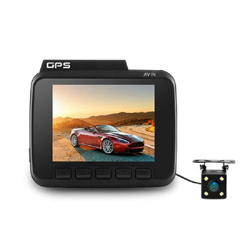 Vehicle DVR Dash Cam 2.4 with Built-in GPS Dual Camera Full HD 1080P Front Ca...