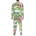 thumbnail image 5 of Bingfone Men'S Pajama Set 2 Piece Loungewear Pjs, Long Sleeve With Pajama Pants-Tropical Flamingo, 5 of 9