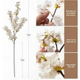 thumbnail image 2 of Artificial Cherry Blossom Branches, Faux Fake Plum Flowers Real Touch Boutique Bulk for Home Wedding Office Decoration, 35”Long Stems for Tall Vase (3PCS, White), 2 of 5