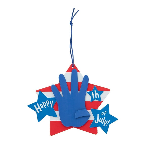 Happy 4th of July Handprint Sign Craft Kit , Makes 12, Craft Kits, Fourth of July, 12 Pieces