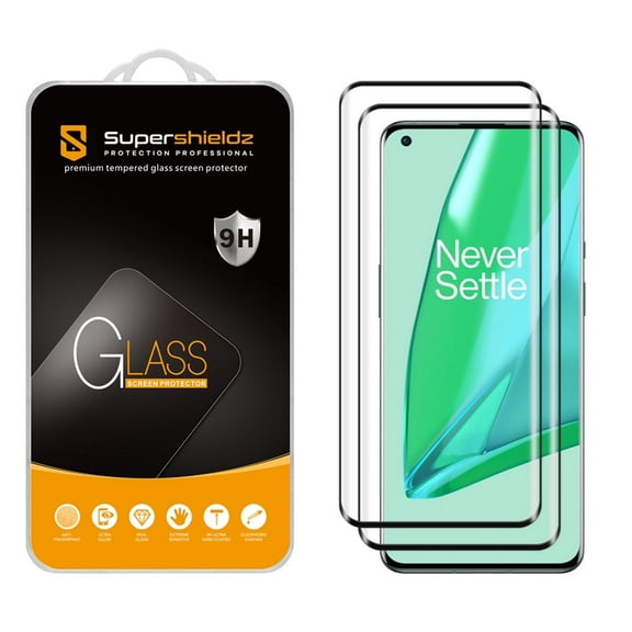 (2-Pack) Supershieldz Designed for OnePlus 9 Pro [Full Screen Coverage] [3D Curved Glass] Tempered Glass Screen Protector, Anti-Scratch, Bubble Free (Black Frame)