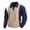 Blue, variant on Colorblock Pullover Shirts for Men Loose Stylish Lapel 3-Button Long Sleeve Casual Tops Soft Cozy Patchwork Jacquard Relaxed Fit T-Shirts