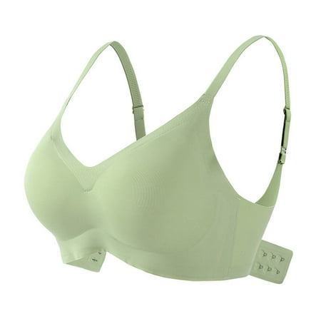 Woman s Daily Bra Underwear  Large Size  Gathered No Rims  Comfortable Seamless  Breathable Material  Supportive  for Everyday  Seamless Underwear  Non-Wired Bralette  Maternity Bra | Green XL