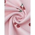 thumbnail image 6 of DARING DIVA Women's Pajama Sets Cherry Print Ruffled Long Sleeve Top and Pants S Pink, 6 of 6