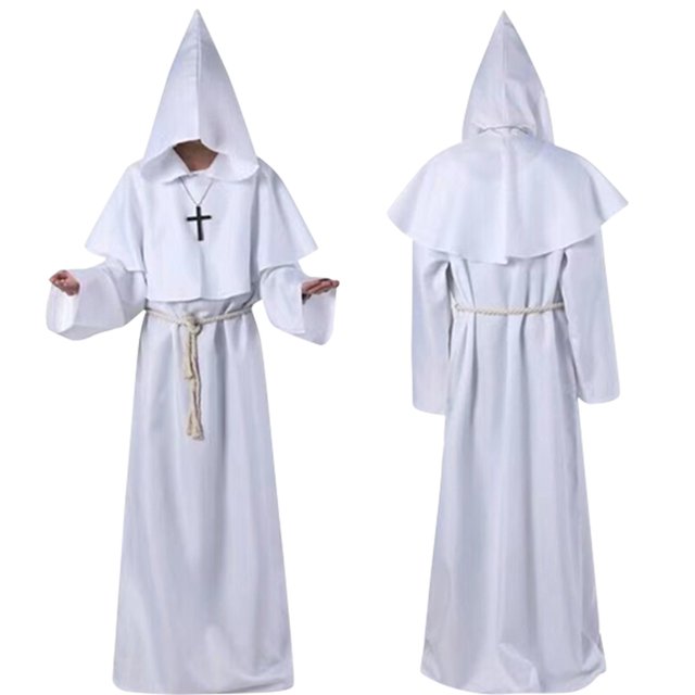 Unisex Halloween Hooded Cloak Costumes Party Cape Halloween Costume Long Sleeved Monk Costume Monk Robe Wizardrobe