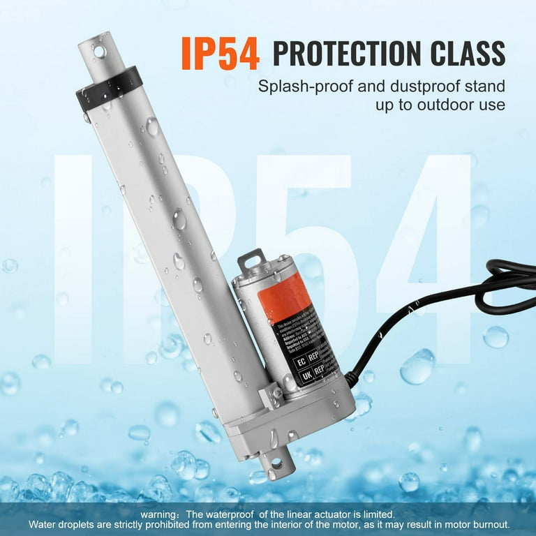 Kffkff 12V Linear Actuator High Speed 0.55 inch/s Linear Motion Actuator 220lb/1000N Electric Actuator Ip54 Waterproof Linear Actuator 6 inch, Size: 6