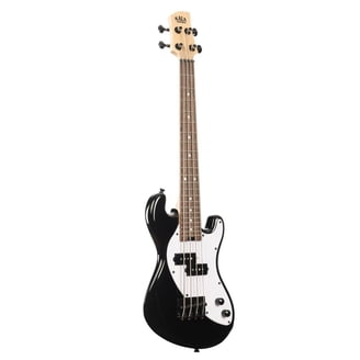 Aria Pro II IGB-STD Electric Bass Guitar, Metallic Black, 24-Fret