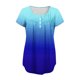 thumbnail image 4 of Mujeres de Verano Tops de Manga Corta Impresa Casual Cuello Redondo Plisado Superior 95% Poliéster 5% Spandex, Blusa de Moda para Todas las Estaciones, 4 of 6