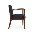 thumbnail image 2 of Amherst Wood Reception Waiting Oversize Guest Chair / Walnut Wood / Blue, 2 of 5