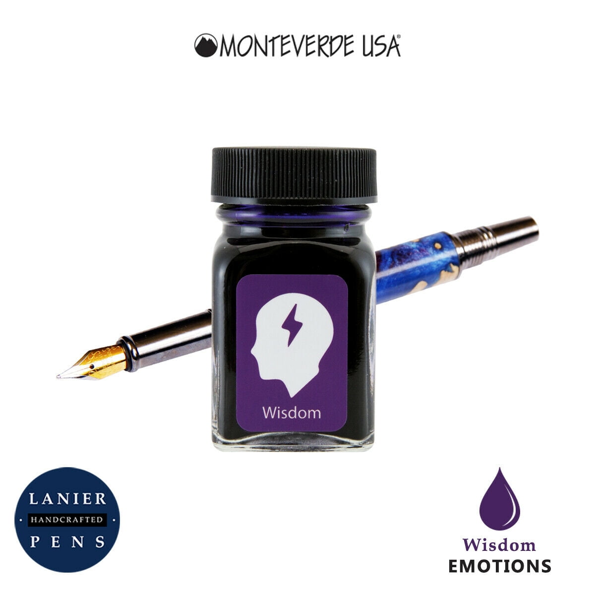 Monteverde G309WP 30 ml Emotions Fountain Pen Ink Bottle- Wisdom Purple