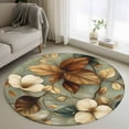 thumbnail image 2 of Round Rugs 3.3 Ft, Boho Vintage Flower Non Slip Area Rugs for Kitchen Bedroom Entryway, Farmhouse Botanical Floral Leaf Washable Carpet Runner Rug Floor Mats for Bedroom Home Decor, 2 of 9