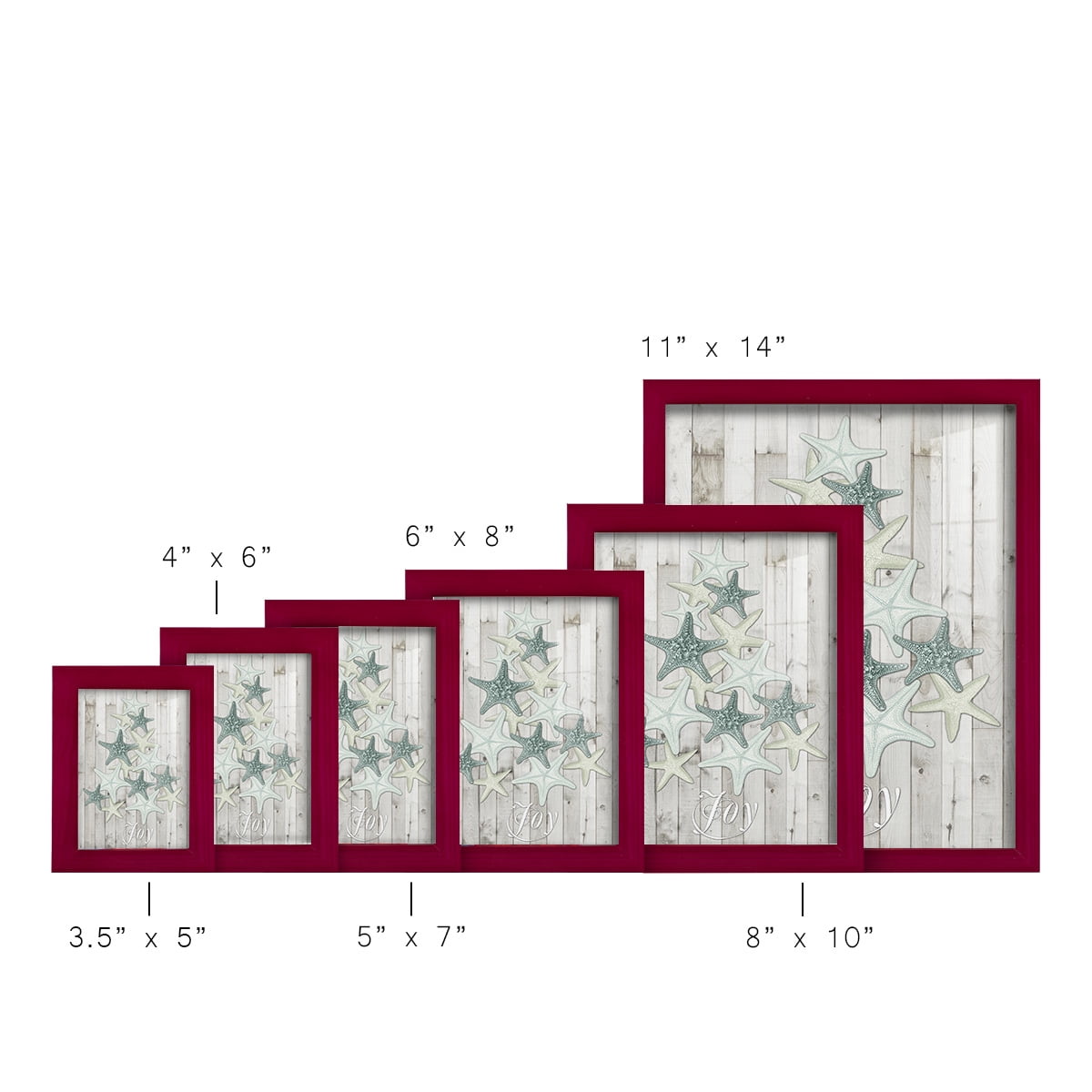 Coastal Christmas III -Framed Print w/glass-Cherry Red