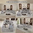 thumbnail image 5 of Wiilayok 177 Inch Oversized U Shaped Sectional Sofa 8 Seater Corduroy Cloud Couch Modular Deep Seat Sectional Couch with Chaise and Ottoman Gray for Living Room, 5 of 9