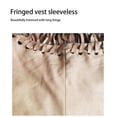 thumbnail image 1 of Gilet Sans Manches Ouvert Style Occidental Respirant avec Franges Jupe Gilet Rétractable pour Usage Quotidien Rouge Vin P, 1 of 7