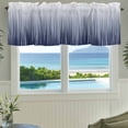 thumbnail image 3 of Blue White Farmhouse Short Window Curtain Valances, Ombre Gradient Striped Minimalist Texture Rod Pocket Kitchen Valances for Living Room Bedroom Bathroom Cafe 42" x 18", 3 of 8