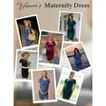 thumbnail image 4 of Women's Short Sleeve Maternity Dress Clothes Ruched Pregnancy Bodycon Dress, 4 of 6