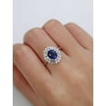 thumbnail image 4 of 2.10Ct Oval Lab Created Blue Sapphire Women's Engagement Ring 14K White Gold Plated, 4 of 5