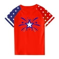 thumbnail image 4 of GERsome 4th of July Patriotic T-Shirts for Girls American Flag Short Sleeve Crewneck Tops USA Flag Stars Stripes Graphic Tee, 9-10Years, 4 of 4