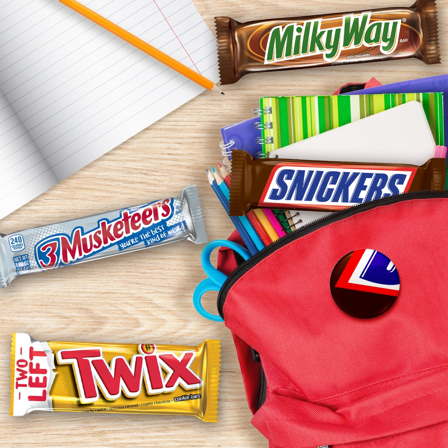 Snickers, Twix, Milky Way & More Assorted Milk Chocolate Candy Bars - 18 Bars