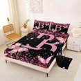 thumbnail image 2 of Manfei Lovely Initial Sequin Print B Queen Sheets,Pretty Butterfly Queen Sheet Sets,Pink,4-Piece, 2 of 6