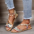 thumbnail image 5 of Juebong Sandals clearance Flat Sandals for Women Girls 2024 Cute Beach Strappy Slides Sandal Shoes Dress Casual Summer Gladiator Bohemian Flats, 5 of 5
