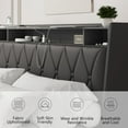 thumbnail image 6 of AENKYO Queen Size Bed Frame with LED Lights, Upholstered Storage Headboard & 4 Drawers, and Built-in Charging Station, Black, 6 of 10