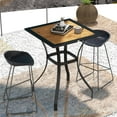 thumbnail image 2 of Patio Furniture Sets Outsunny 28" Outdoor Dining Table, Faux Wood Patio Furniture, Square Wood-Like Garden Table with Water Safe Design for Deck, Backyard, Lawn, Brown,Outdoor Dining Sets, 2 of 9