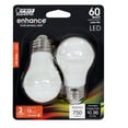 thumbnail image 2 of Feit Enhance A15 E26 (Medium) Filament LED Bulb Soft White 60 Watt Equivalence 2 pk, 2 of 2