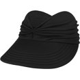 thumbnail image 2 of Chapeaux de Soleil pour Femmes Protection UV Visière Large Bord Chapeaux d'Été avec Queue de Cheval, 2 of 5