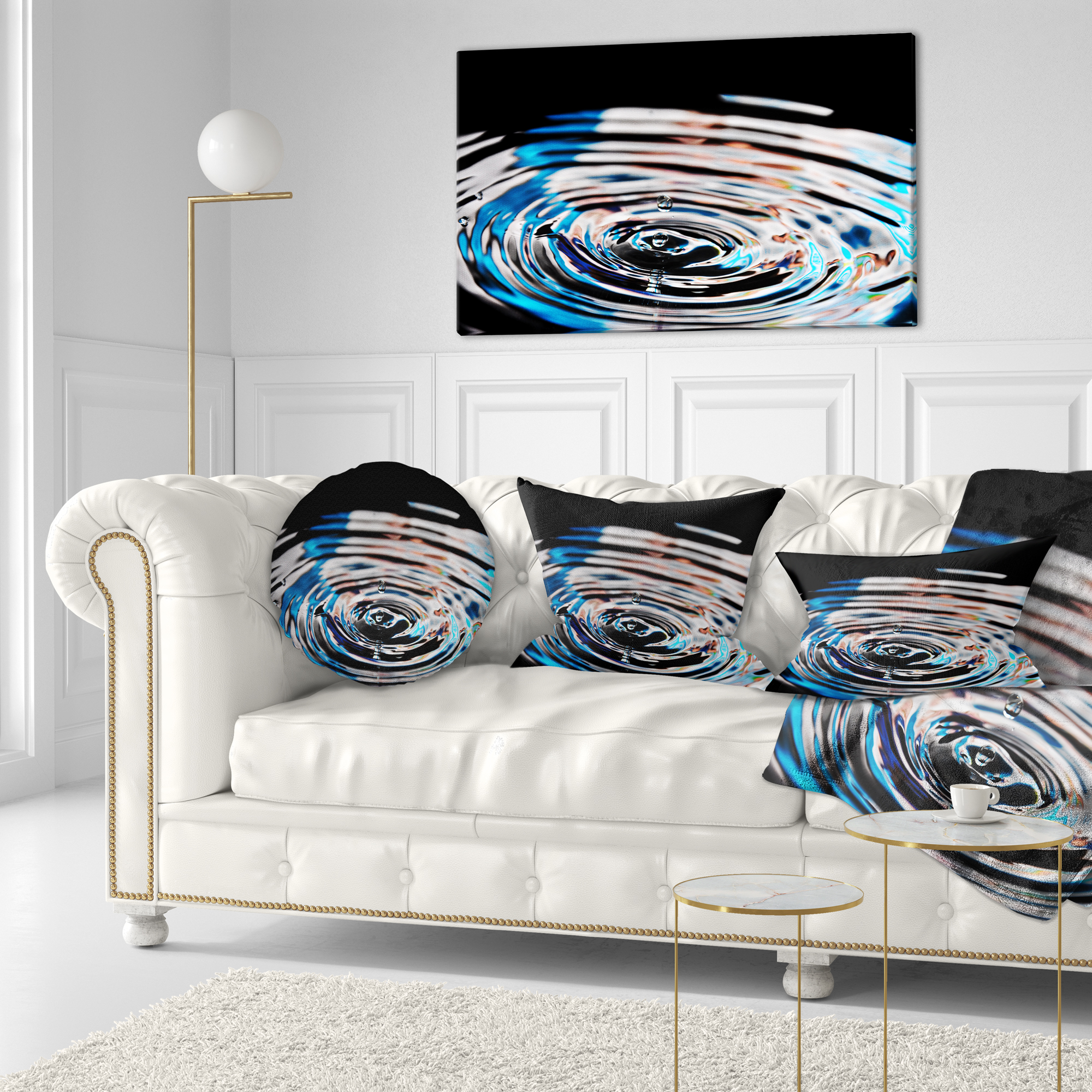 Designart Beautiful Splash of Purple Water - Abstract Throw Pillow - 12x20