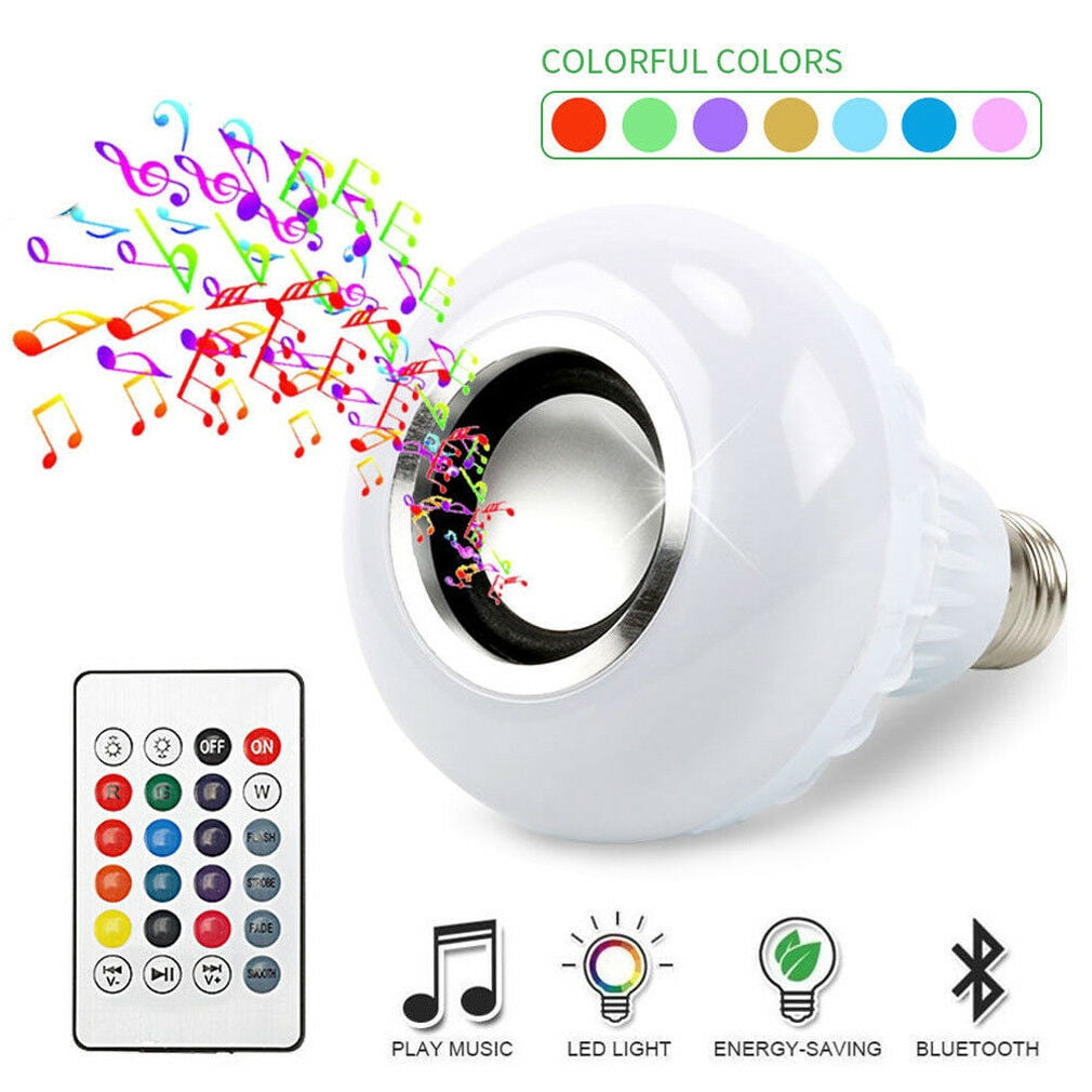 RGB Color Bluetooth Control E27 Smart Music Audio Speaker LED Bulb Light Lamps 