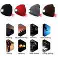 thumbnail image 3 of Sinhoon Unisex LED Beanie Hat with Light, Gifts for Men Women USB Rechargeable Winter Knit Lighted Headlight Headlamp Cap Flashlight Hat with 3 Brightness Levels Lighting and Flashing Alarm (Red), 3 of 7