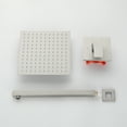 thumbnail image 5 of 10 inch Square Rainfall Head Shower, Wall mounted Bathroom Square Fixed Shower Head with High Pressure, 15-Inch Stainless Steel Extension Arm, Adjustable water flow, Ceramic valve-Brushed Nickel, 5 of 5