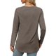 thumbnail image 5 of Túnica de manga larga con cuello redondo y abertura lateral para mujer - Camisa básica informal de corte holgado, 5 of 8